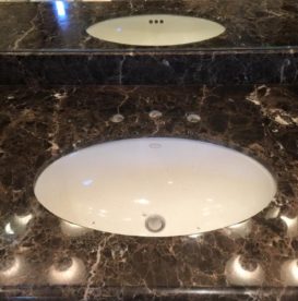 Restored marble vanity top