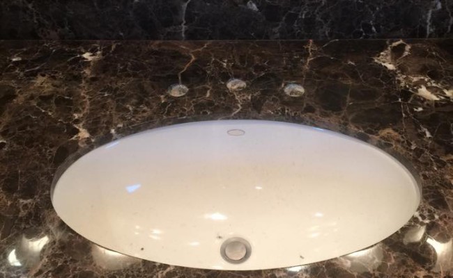 Marble vanity top restored